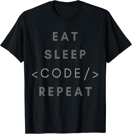 100% Cotton Eat Sleep Code Repeat Funny Programming Coding Gift Shirt T-Shirt Hoodie, Sweatshirt | DripVista.com