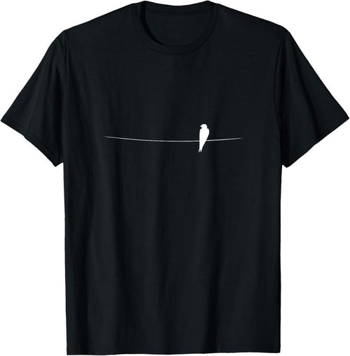 100% Cotton Elegant Bird On A Wire House Martin Silhouette Yoga T-Shirt Hoodie, Sweatshirt | DripVista.com