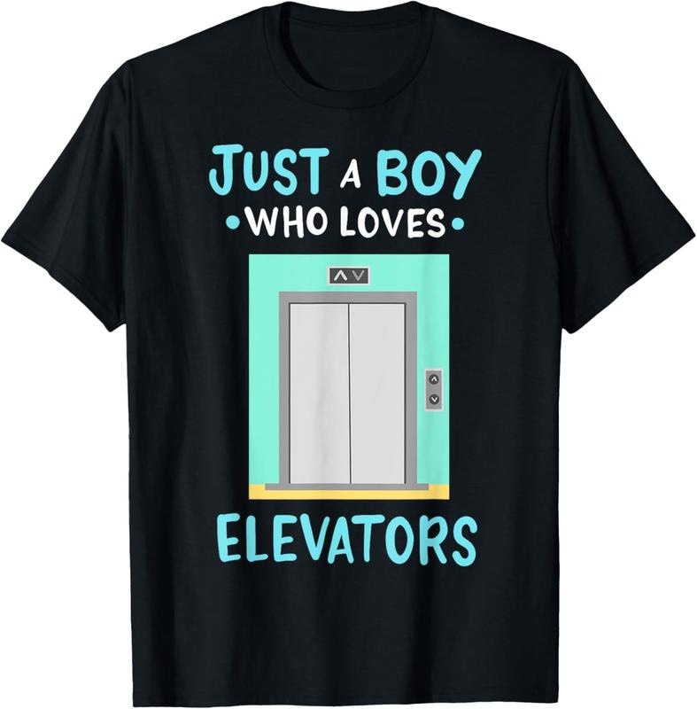 100% Cotton Elevator Just a Boy Who Loves Elevators T-Shirt Hoodie, Sweatshirt | DripVista.com