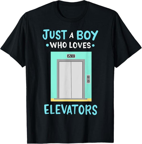 100% Cotton Elevator Just a Boy Who Loves Elevators T-Shirt Hoodie, Sweatshirt | DripVista.com