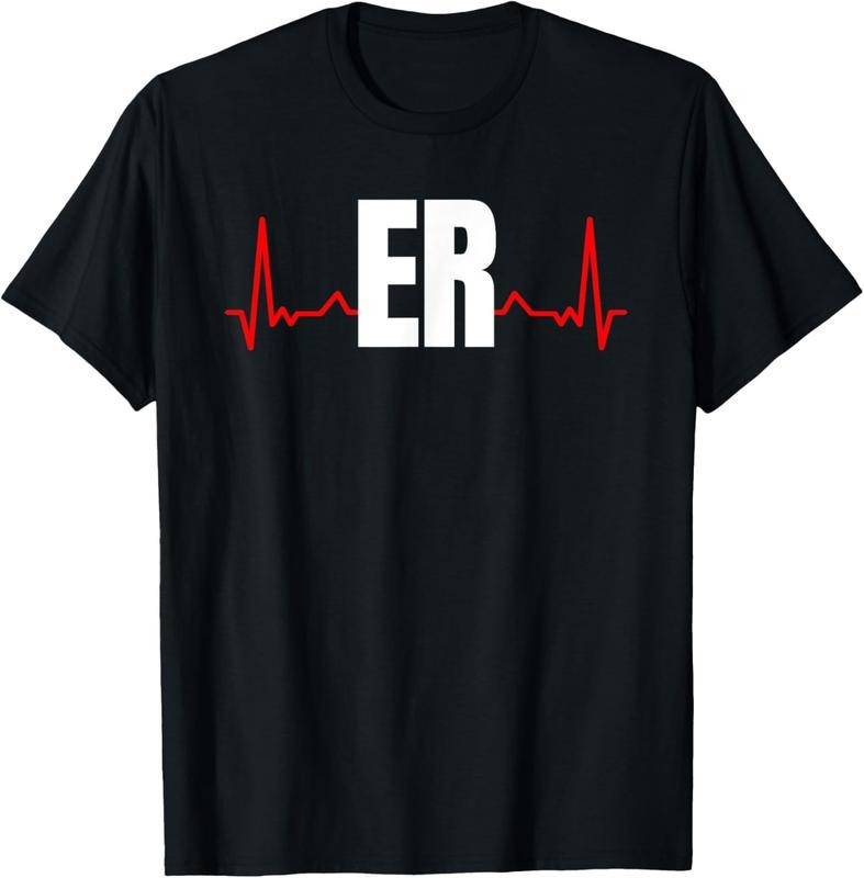100% Cotton Emergency Medicine Emergency room Nurse ER Heartbeat T-Shirt Hoodie, Sweatshirt | DripVista.com