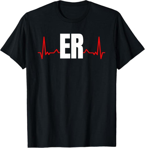 100% Cotton Emergency Medicine Emergency room Nurse ER Heartbeat T-Shirt Hoodie, Sweatshirt | DripVista.com