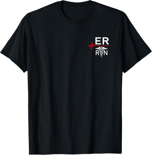 100% Cotton Emergency Room Registered Nurse Gift ER Heartbeat T-Shirt Hoodie, Sweatshirt | DripVista.com