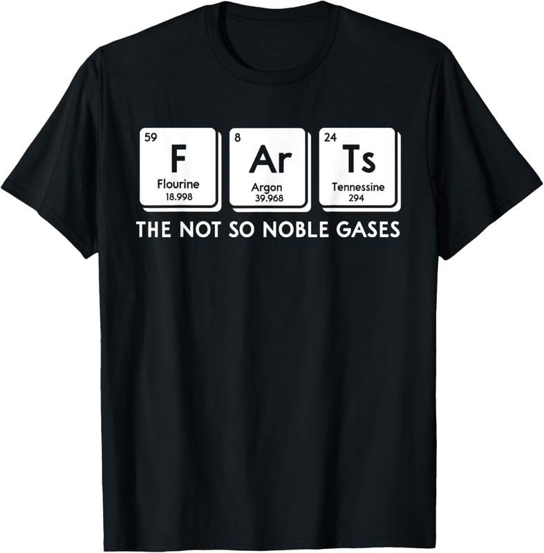100% Cotton FArTs The Not So Noble Gases Periodic Table Science Nerd T-Shirt Hoodie, Sweatshirt | DripVista.com