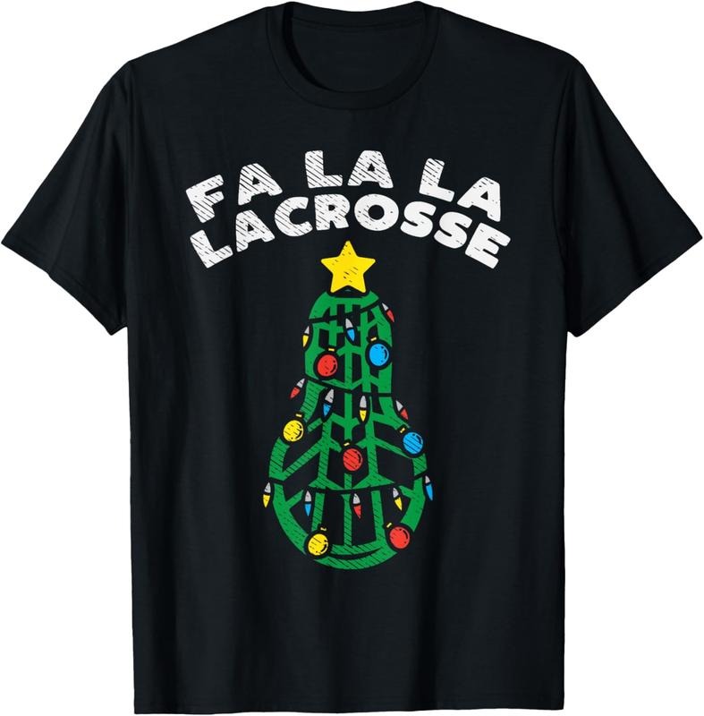100% Cotton Fa La Lacrosse Funny Christmas Lax Player Goalie Team Gift T-Shirt Hoodie, Sweatshirt | DripVista.com