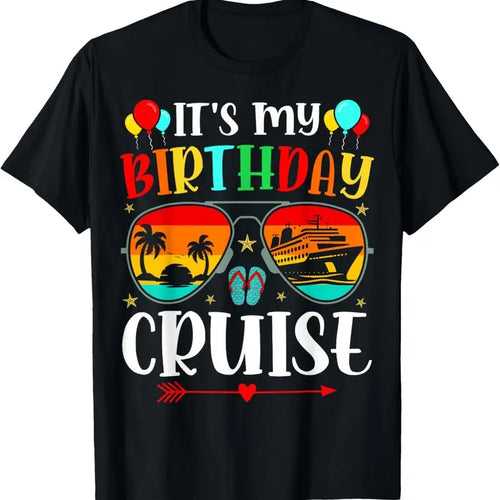 100% Cotton Family Birthday Cruising Sunglasses It's my Birthday Cruise T-Shirt Hoodie, Sweatshirt | DripVista.com