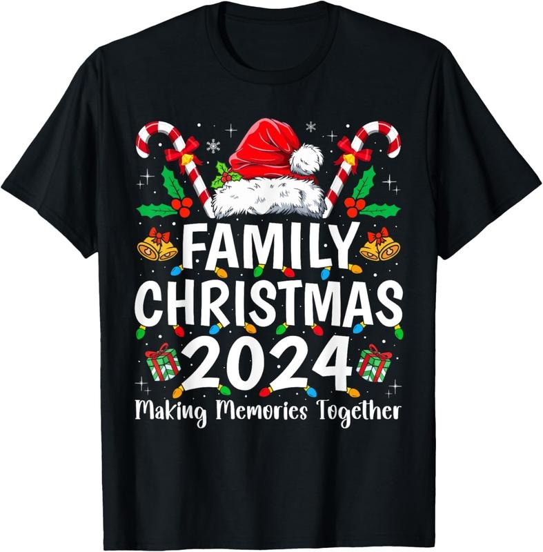 100% Cotton Family Christmas 2024 Matching Squad Santa Elf Funny Xmas T-Shirt