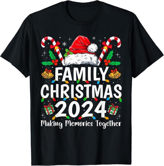 100% Cotton Family Christmas 2024 Matching Squad Santa Elf Funny Xmas T-Shirt