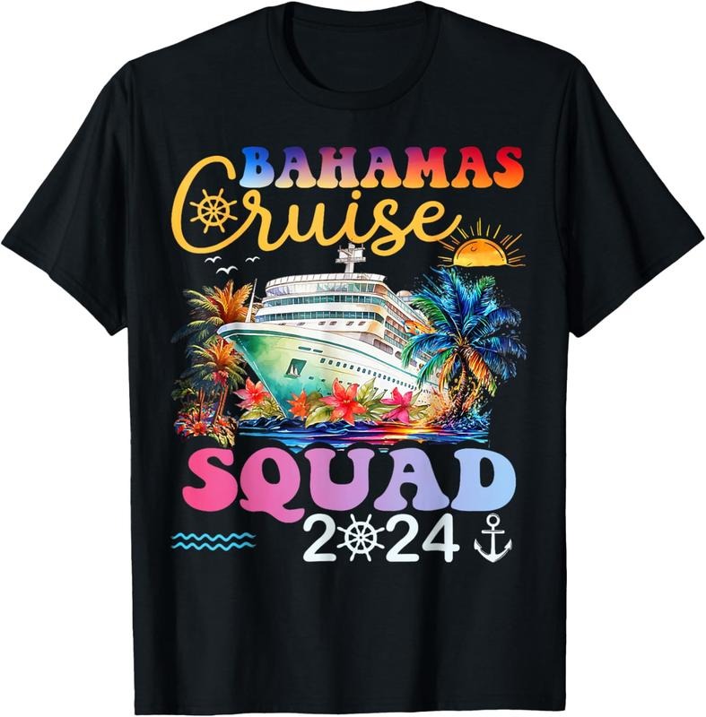 100% Cotton Family Cruise Bahamas 2024 Summer Matching Vacation 2024 T-Shirt