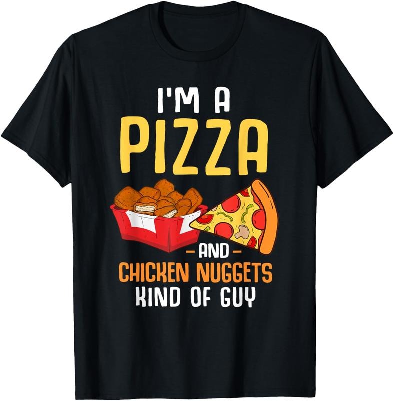 100% Cotton Fast Food Pizza Lover Foodie Men Boys Funny Chicken Nuggets T-Shirt Hoodie, Sweatshirt | DripVista.com