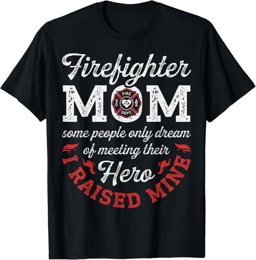 100% Cotton Firefighter Mom Mother's Day Thin Red Line Firefighting T-Shirt Hoodie, Sweatshirt | DripVista.com