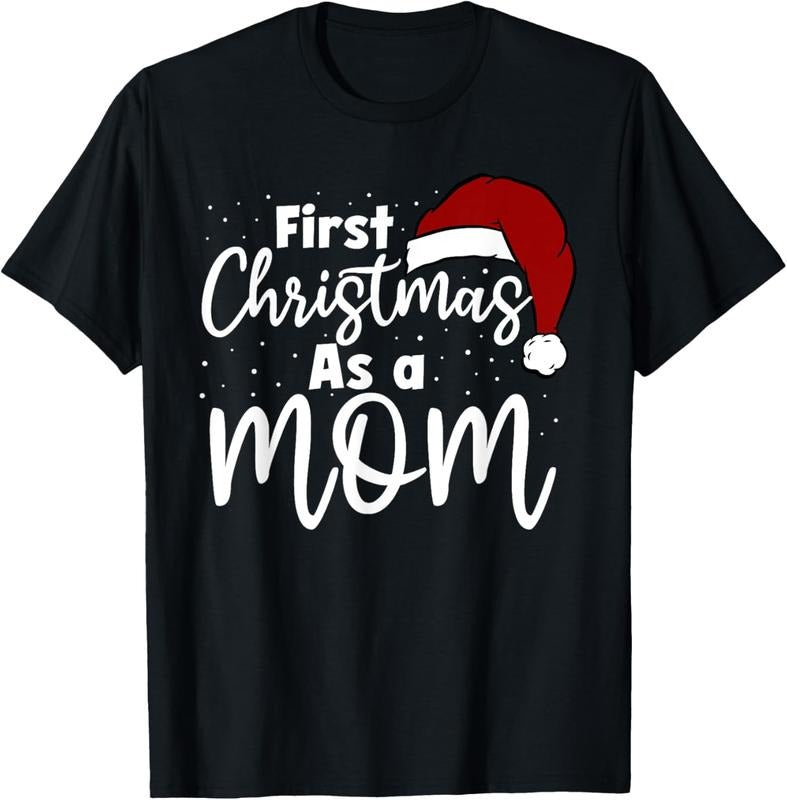 100% Cotton First Christmas As A Mom Family Matching New Mommy Xmas T-Shirt Hoodie, Sweatshirt | DripVista.com