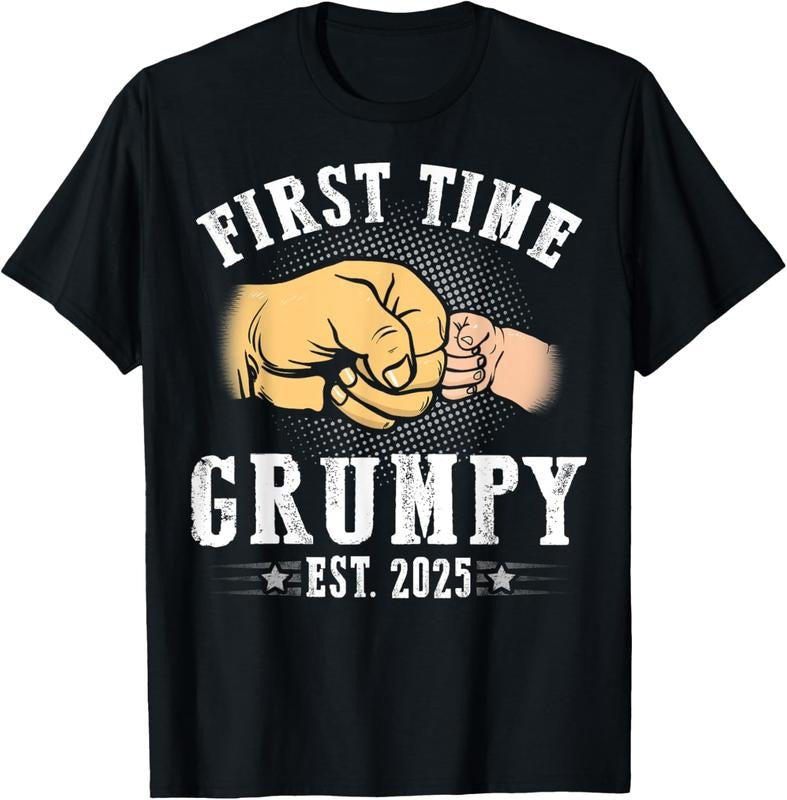 100% Cotton First time Grumpy Est 2025 Father's Day Soon To Be Grumpy T-Shirt Hoodie, Sweatshirt | DripVista.com