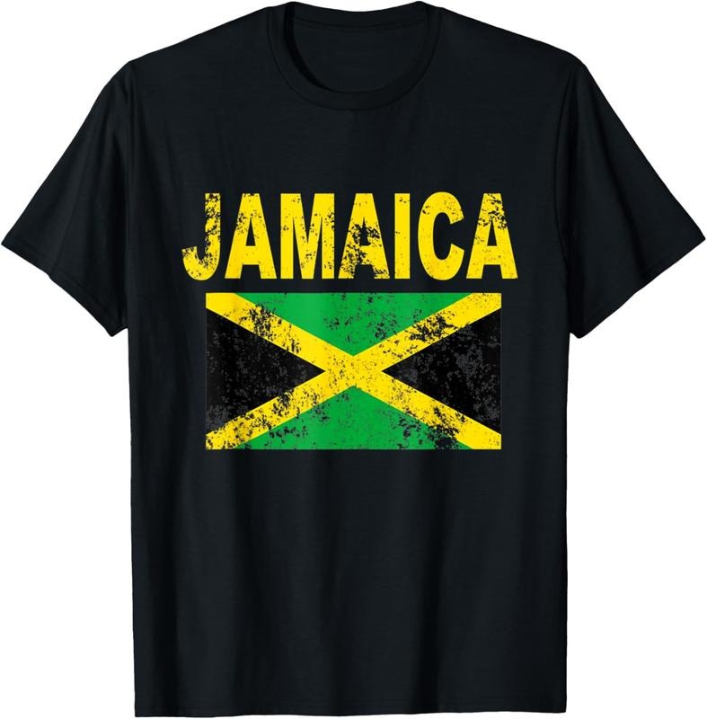 100% Cotton Flag Jamaica T-Shirt Cool Jamaican Flags Men Women Gift Tee T-Shirt Hoodie, Sweatshirt | DripVista.com