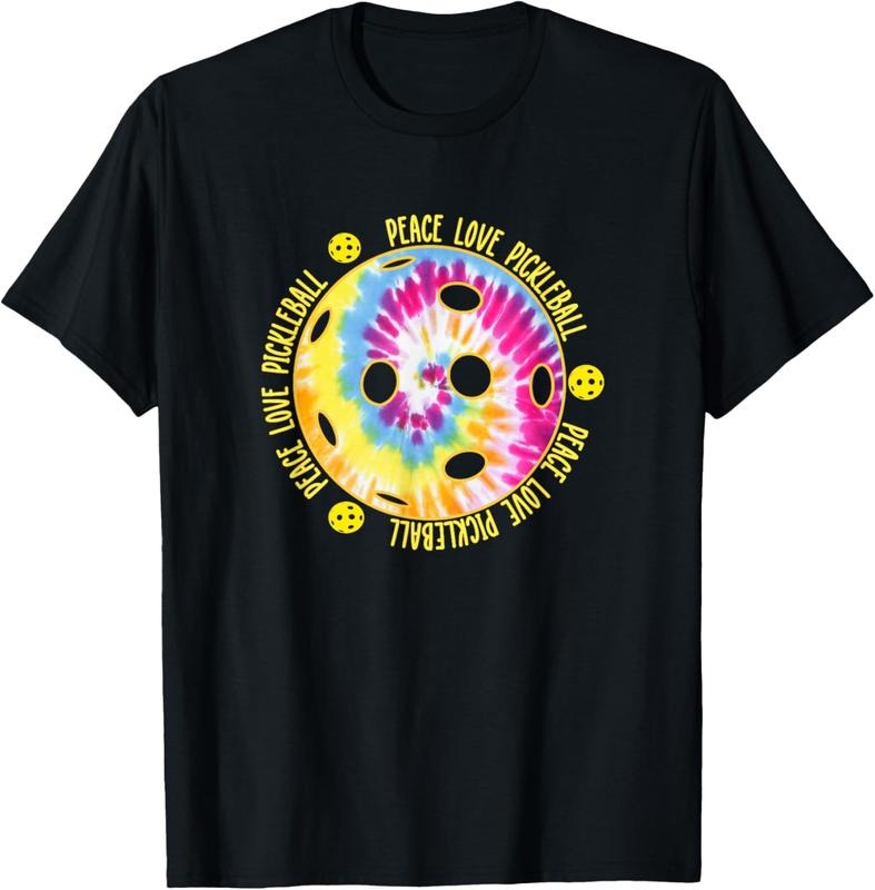 100% Cotton Fun Pickleball Shirt Unisex Peace Love Pickleball Tie Dye T-Shirt Hoodie, Sweatshirt | DripVista.com