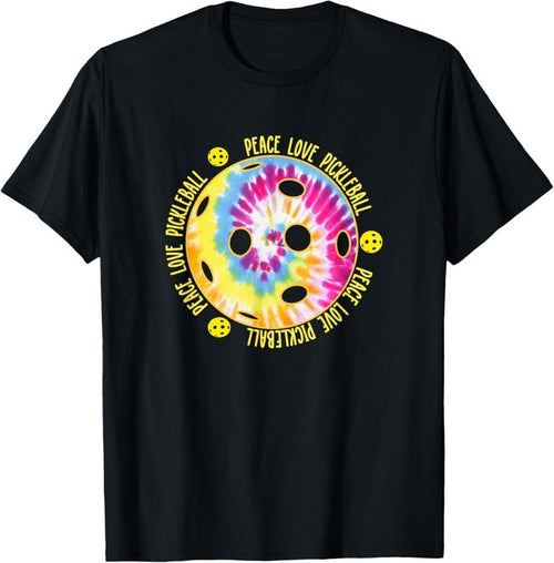 100% Cotton Fun Pickleball Shirt Unisex Peace Love Pickleball Tie Dye T-Shirt Hoodie, Sweatshirt | DripVista.com