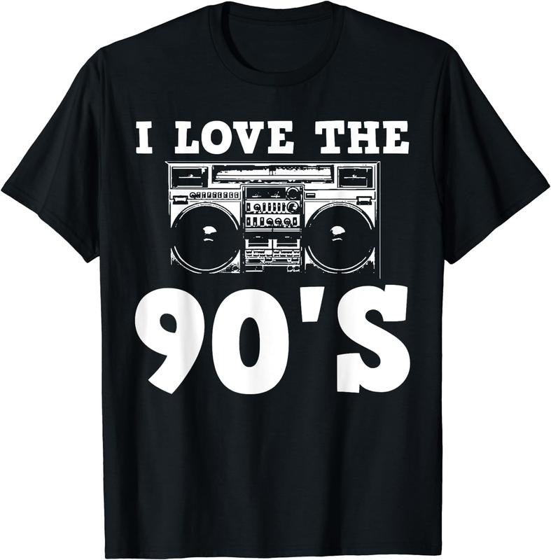 [100% Cotton]Funny 90's Women Men T-Shirt Black