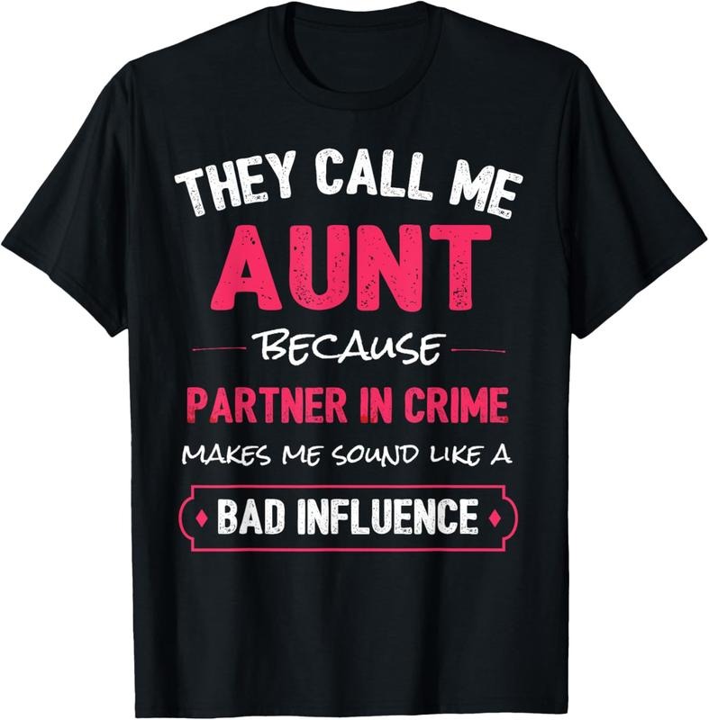 100% Cotton Funny Aunt Aunt Partner In Crime T-Shirt Hoodie, Sweatshirt | DripVista.com