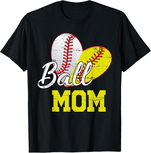 100% Cotton Funny Ball Mom Softball Baseball Gifts For Women Mothers Day T-Shirt Hoodie, Sweatshirt | DripVista.com