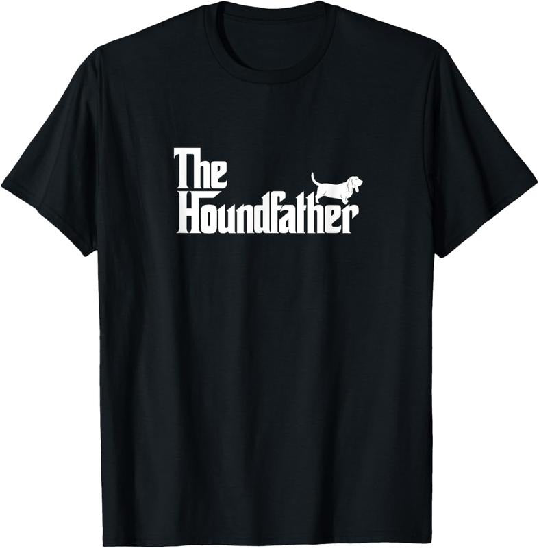 100% Cotton Funny Basset Hound Father Dog Shirt The Houndfather T-shirt T-Shirt