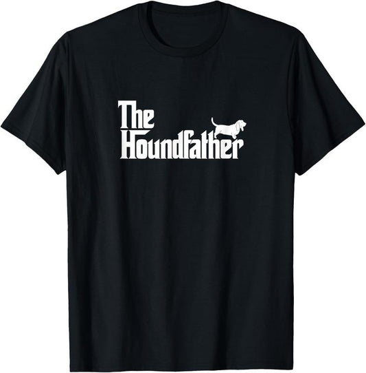 100% Cotton Funny Basset Hound Father Dog Shirt The Houndfather T-shirt T-Shirt