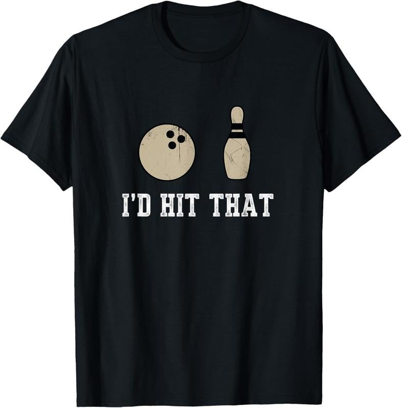 100% Cotton Funny Bowling Gift Shirt Id Hit That Quote Tshirt Men Women Hoodie, Sweatshirt | DripVista.com