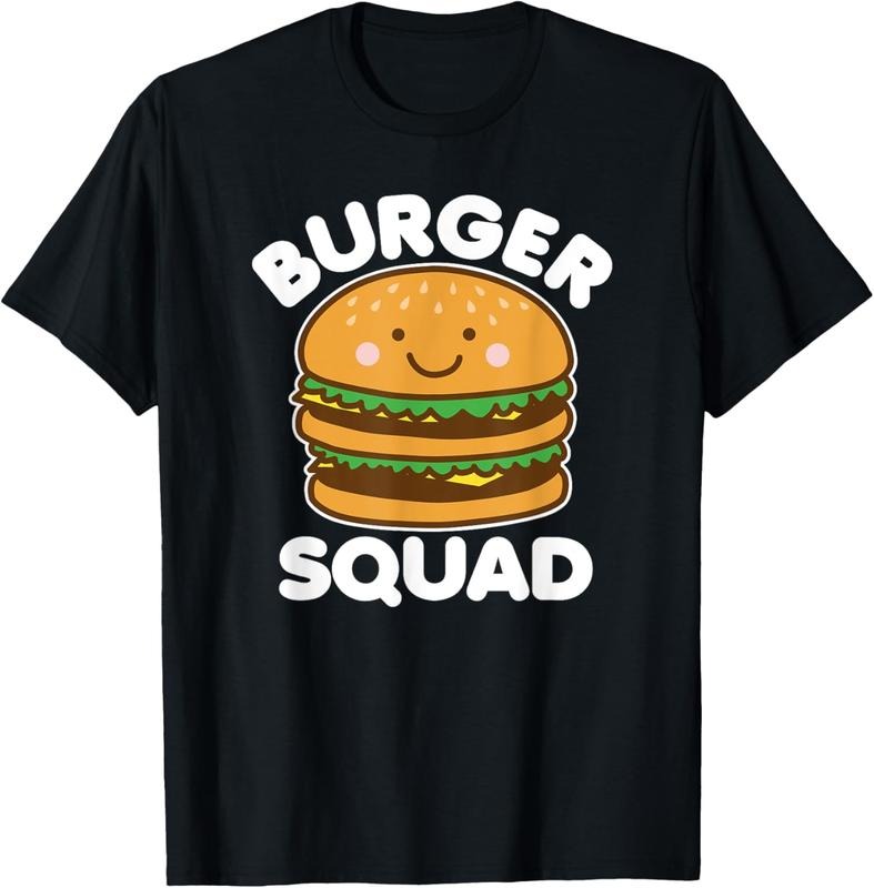 100% Cotton Funny Burger Cute Burger Squad Kawaii Food Hamburger Lover T-Shirt Hoodie, Sweatshirt | DripVista.com