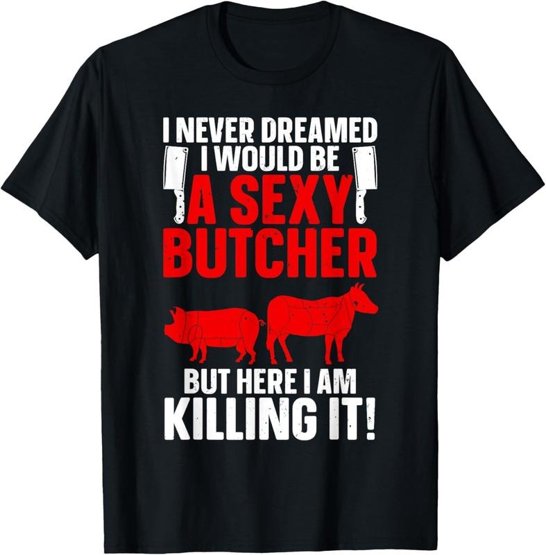 100% Cotton Funny Butcher Design For Men Women Butchery Meat Butcher T-Shirt Hoodie, Sweatshirt | DripVista.com