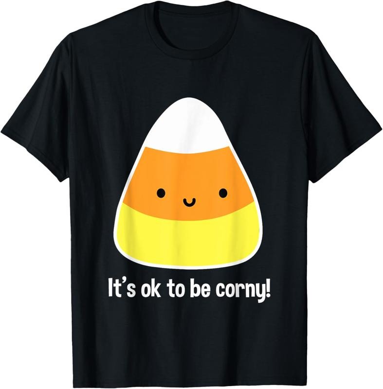 100% Cotton Funny Candy Corn Shirts for Women Cute Kawaii Halloween Tee T-Shirt