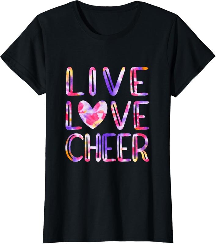 100% Cotton Funny Cheerleading Tie Dye Cheer Girls Love Cheer Mom T-Shirt Hoodie, Sweatshirt | DripVista.com