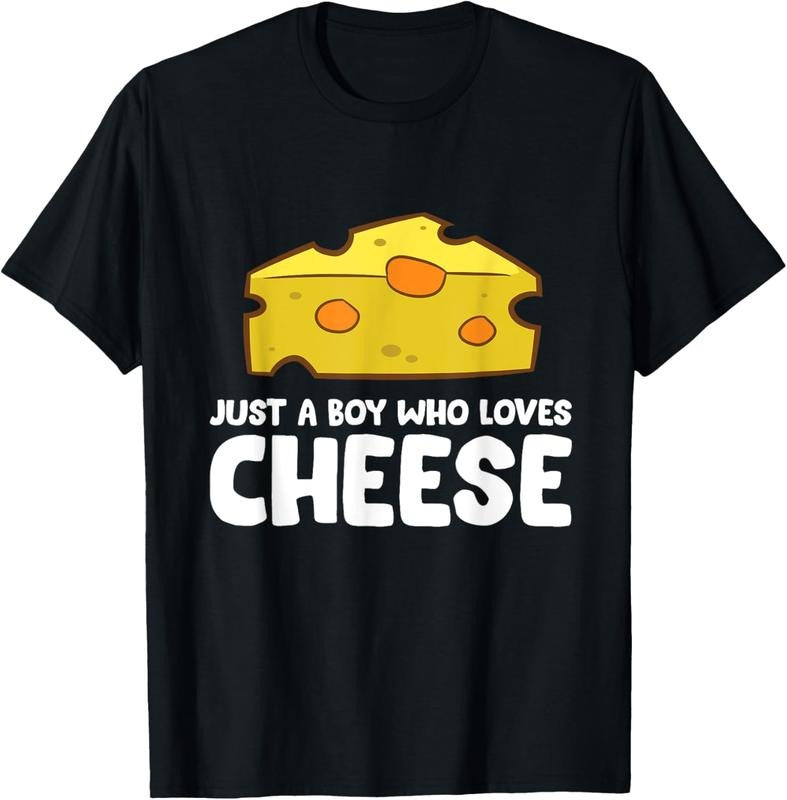 100% Cotton Funny Cheese Just a Boy Who Loves Cheese T-Shirt Hoodie, Sweatshirt | DripVista.com