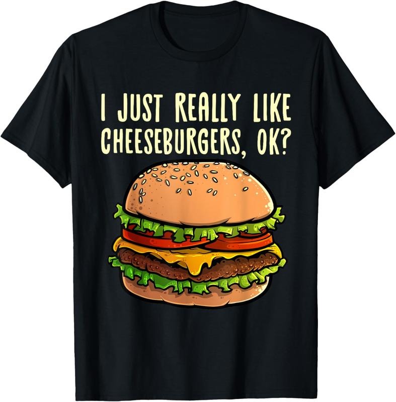 100% Cotton Funny Cheeseburger Hamburger Design Burger Lover Men Women T-Shirt Hoodie, Sweatshirt | DripVista.com