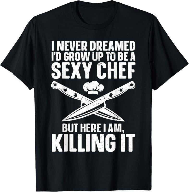 100% Cotton Funny Chef Design For Men Women Cooking Culinary Cook Chef T-Shirt