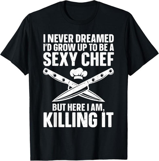 100% Cotton Funny Chef Design For Men Women Cooking Culinary Cook Chef T-Shirt