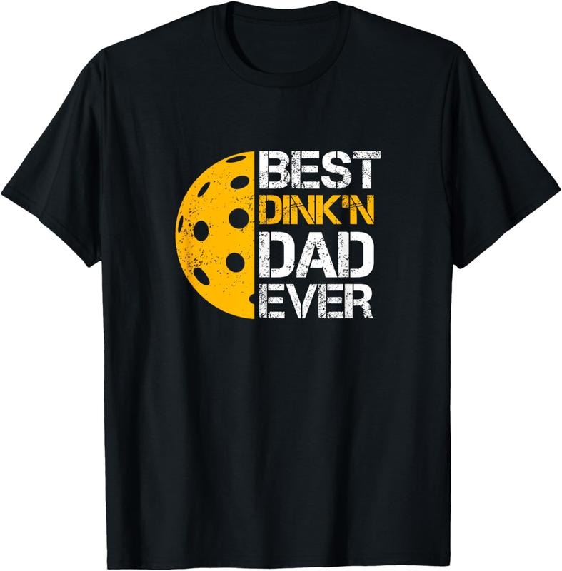 100% Cotton Funny Father's Day Pickleball - Best Dink'n Dad Ever - Funny T-Shirt Hoodie, Sweatshirt | DripVista.com