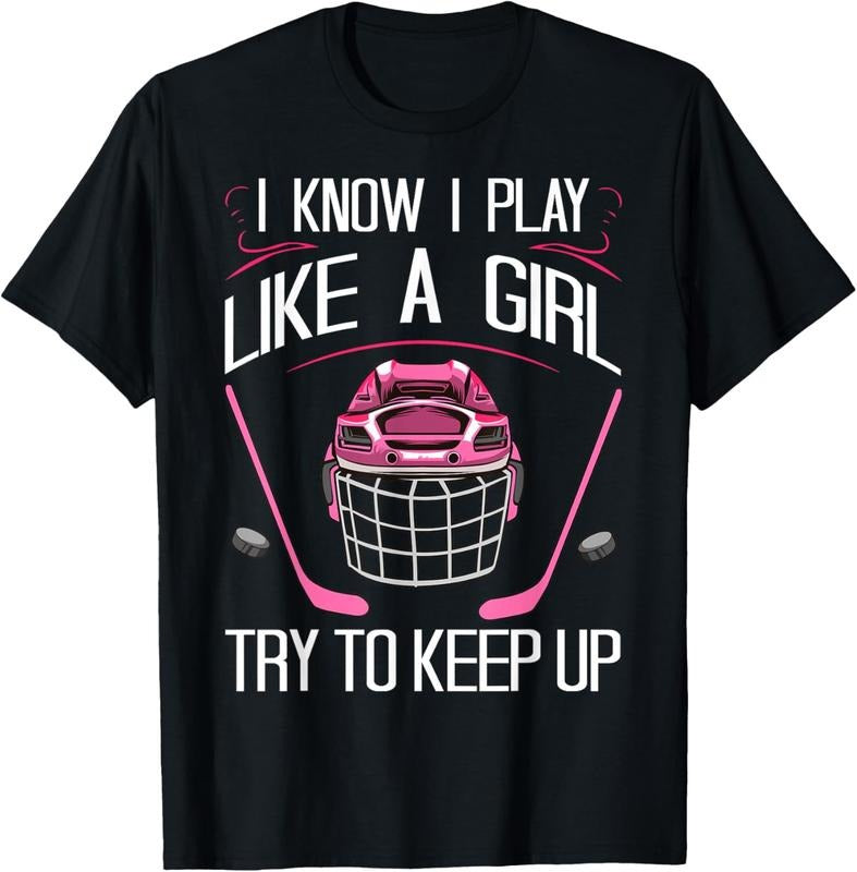 100% Cotton Funny Girls Hockey Designs For Women Field Hockey Novelty T-Shirt Hoodie, Sweatshirt | DripVista.com