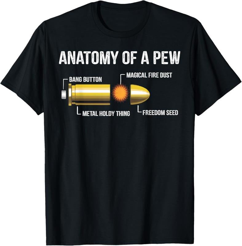 100% Cotton Funny Gun Ammo Bullet Gift - Anatomy Of A Pew T-Shirt Hoodie, Sweatshirt | DripVista.com