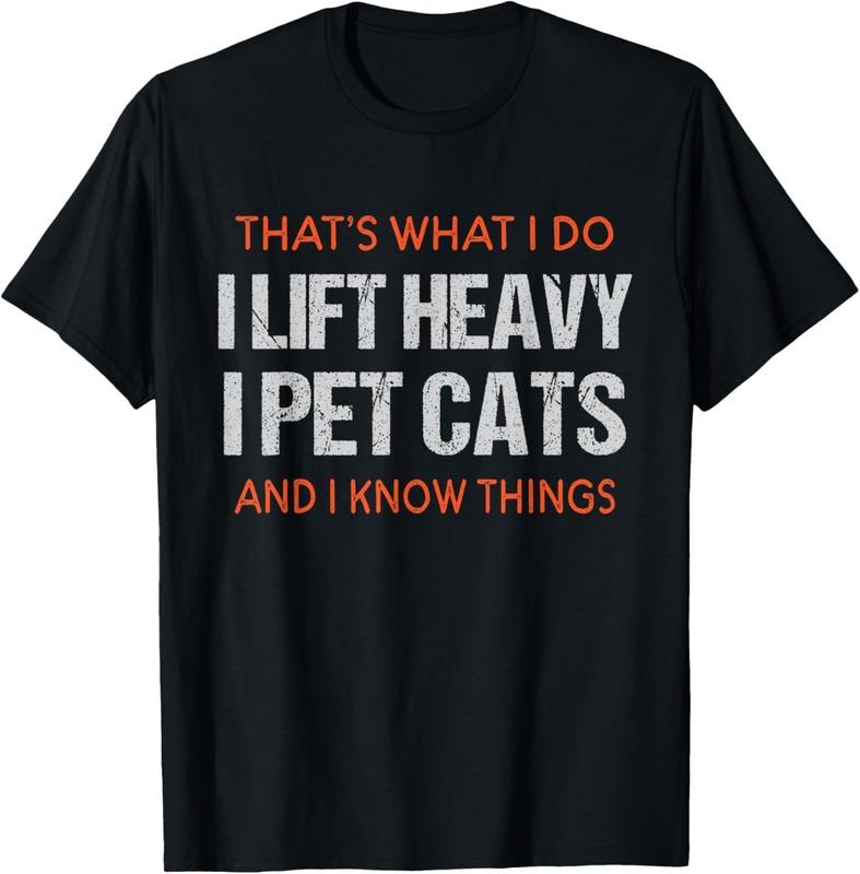 100% Cotton Funny Gym Workout Weightlifting Cat Animal Themed Saying T-Shirt Hoodie, Sweatshirt | DripVista.com