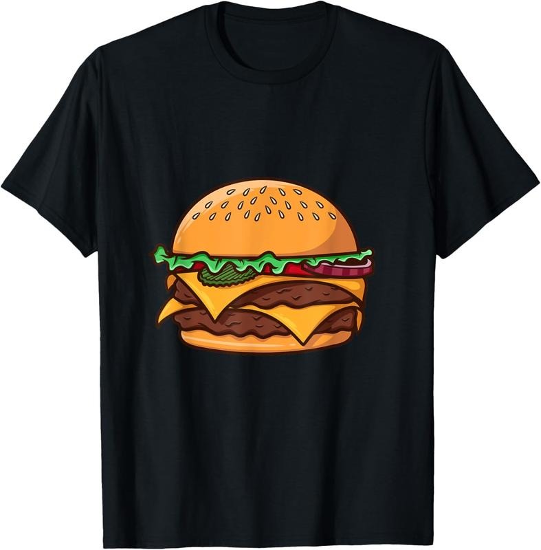 100% Cotton Funny Hamburger Fast Food Lover graphic design T-Shirt Hoodie, Sweatshirt | DripVista.com