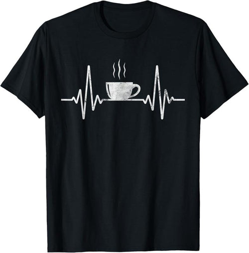 100% Cotton Funny Heartbeat Coffee Shirt Coffee Cup Frequency T-Shirt Hoodie, Sweatshirt | DripVista.com