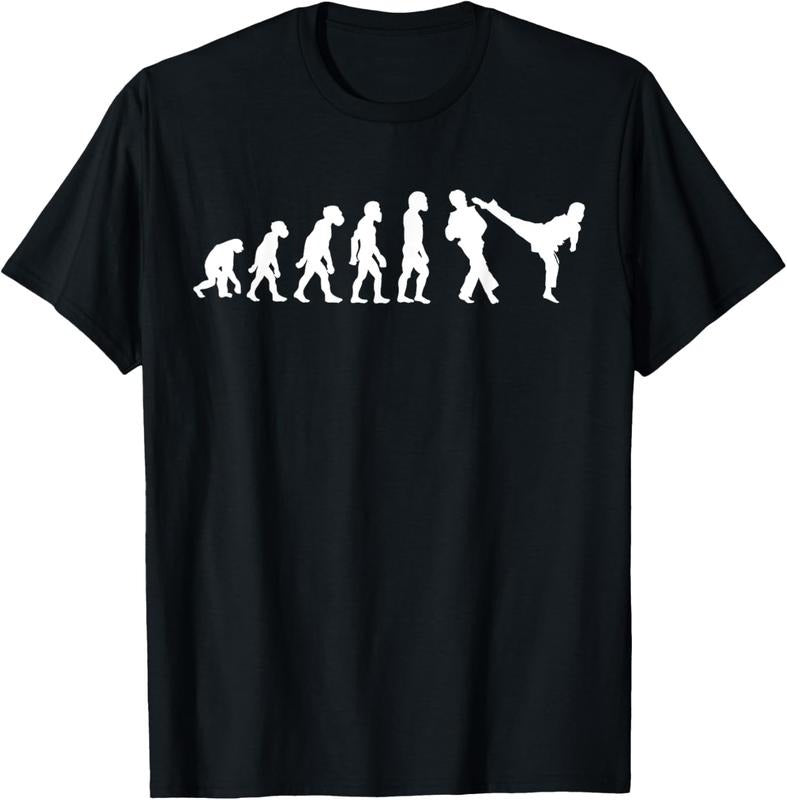 100% Cotton Funny Human Taekwondo Fighter Evolution Korean Sparring T-Shirt Hoodie, Sweatshirt | DripVista.com