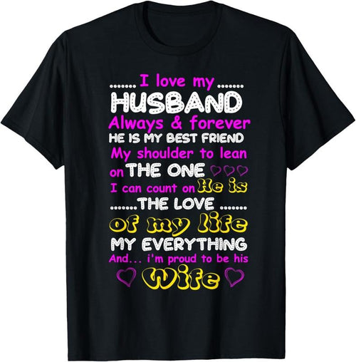 100% Cotton Funny I Love My Husband Forever Tshirt T-Shirt Hoodie, Sweatshirt | DripVista.com