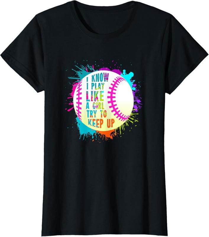 100% Cotton Funny I Play Like A Girl Softball Baseball Quote T-Shirt T-Shirt Hoodie, Sweatshirt | DripVista.com