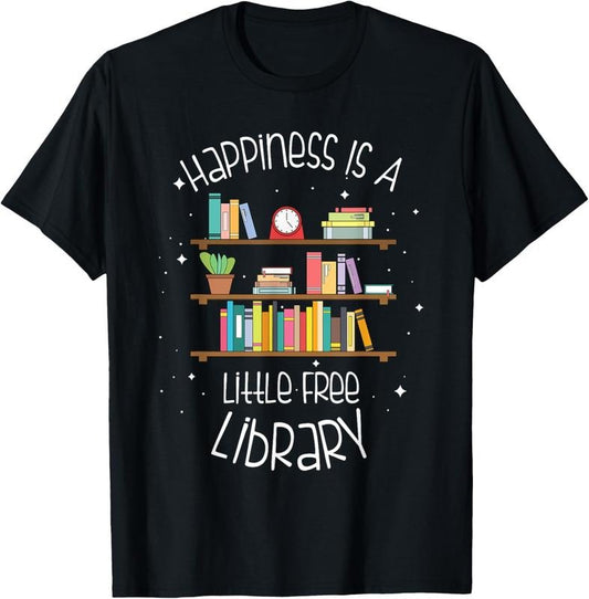100% Cotton Funny Library Gift For Men Women Cool Little Free Library T-Shirt