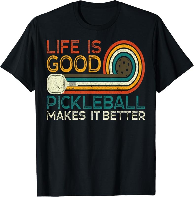 100% Cotton Funny Life is Good, Pickleball Makes it Better T-Shirt Hoodie, Sweatshirt | DripVista.com