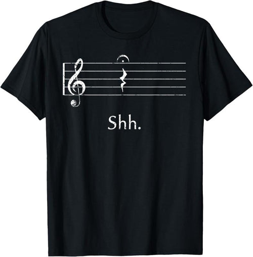 100% Cotton Funny Music Shirt Shh Quarter Rest and Fermata T-Shirt T-Shirt Hoodie, Sweatshirt | DripVista.com
