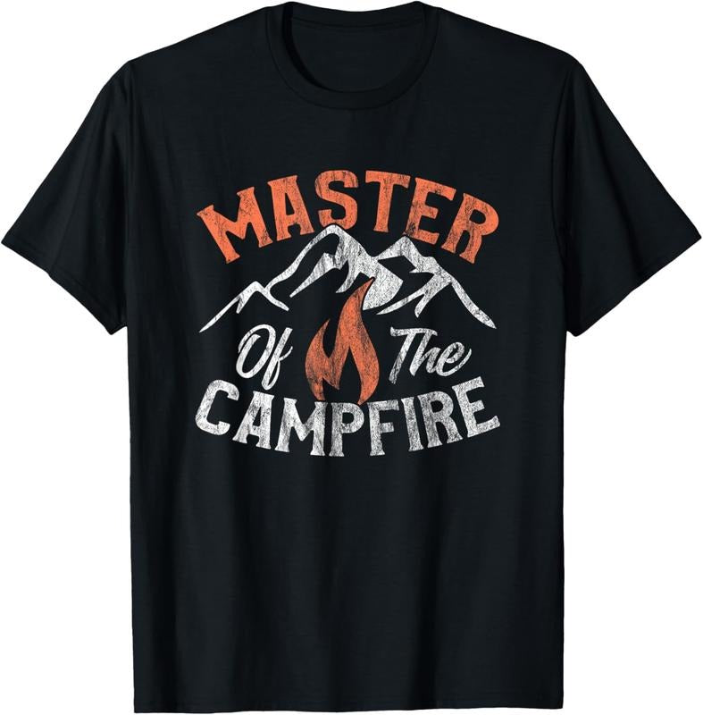 100% Cotton Funny Outdoor Camping Gifts Men Women Master of Campfire T-Shirt Hoodie, Sweatshirt | DripVista.com