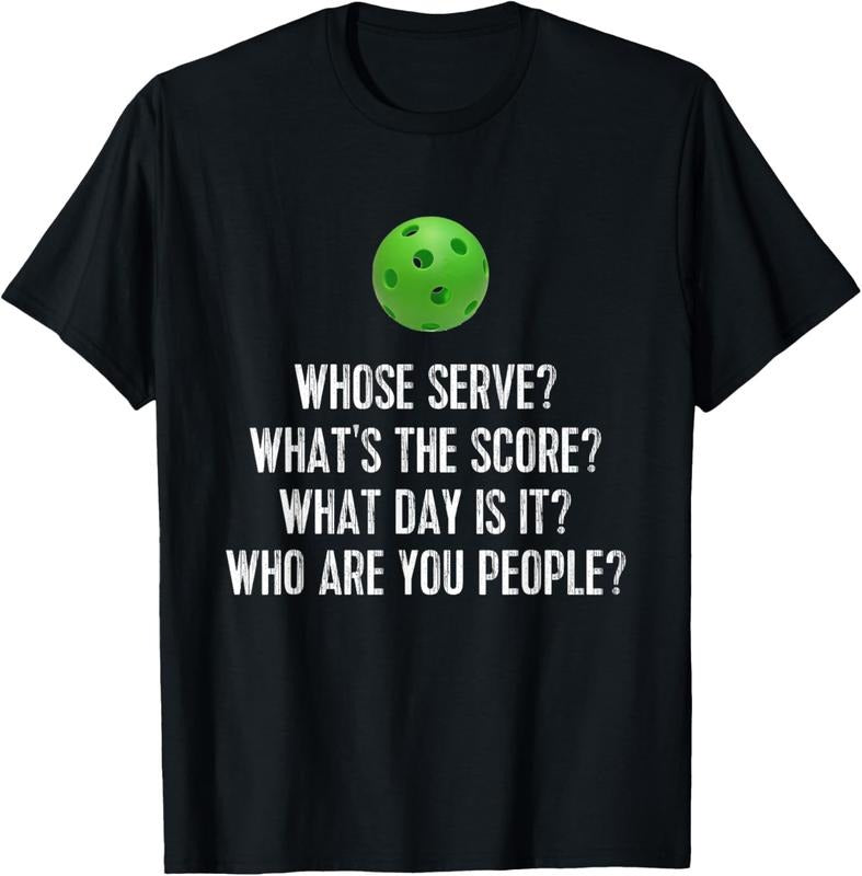 100% Cotton Funny Pickleball Shirt Whose Serve League Pickleball Team T-Shirt Hoodie, Sweatshirt | DripVista.com