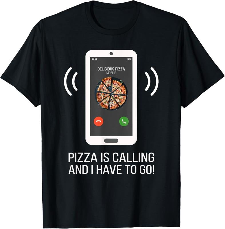 100% Cotton Funny Pizza Is Calling T-Shirt Hoodie, Sweatshirt | DripVista.com