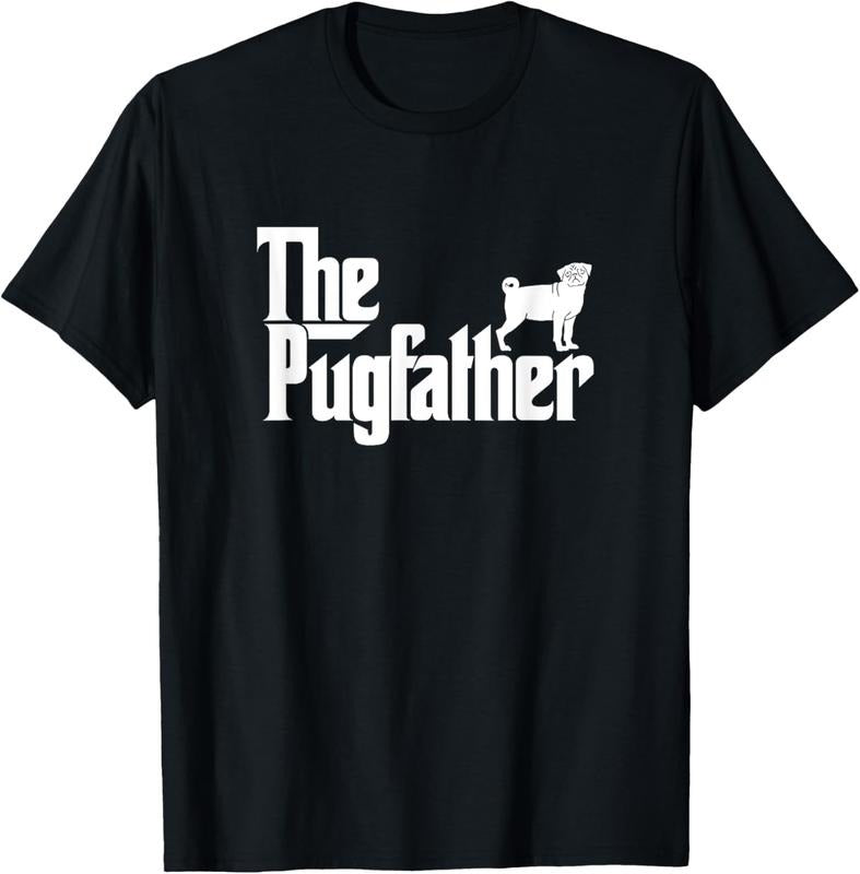 100% Cotton Funny Pug Owner Shirt The Pugfather Pug Father Gift T-Shirt T-Shirt Hoodie, Sweatshirt | DripVista.com